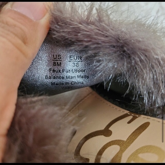 Sam Edelman Yael Faux Fur Pink and Brown Mules Heels Sz 8 - Picture 5 of 8